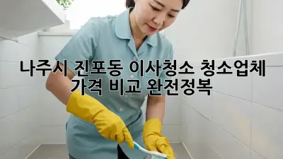 나주시 진포동 이사청소? 청소업체 가격 비교 완전정복!